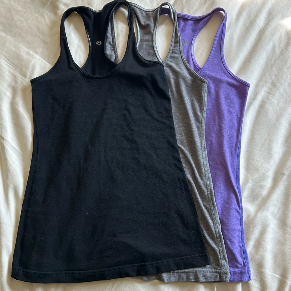 Lululemon Lot Bundle 3 Cool Racerback Tanks 1 Crop Capri Leggings
